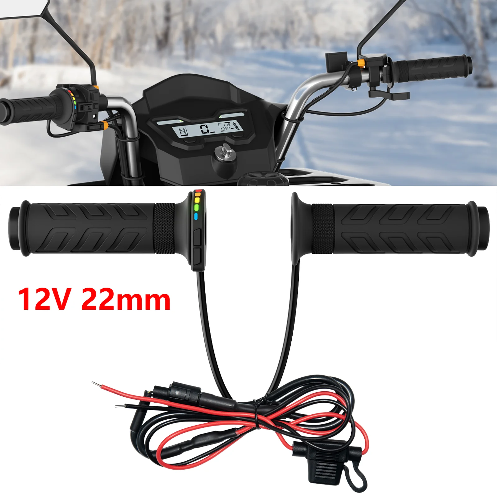 12V 22mm Motorcycle Heated Grips 5-Gear Temperature Adjustable Electric Heating Handle Universal Motorbike Hand Heated Grips
12V 22mm Motorcycle Heated Grips 5-Gear Temperature Adjustable Electric Heating Handle Universal Motorbike Hand Heated Grips