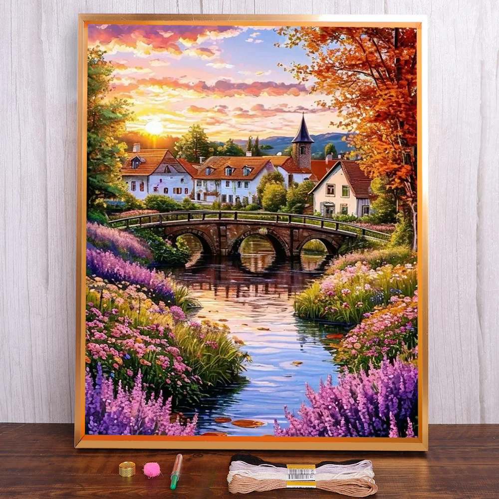 Landscape Town By River Cross-Stitch DIY Embroidery Patterns Painting Sewing Handiwork Craft Promotions For Adults Home Decor
Landscape Town By River Cross-Stitch DIY Embroidery Patterns Painting Sewing Handiwork Craft Promotions For Adults Home Decor