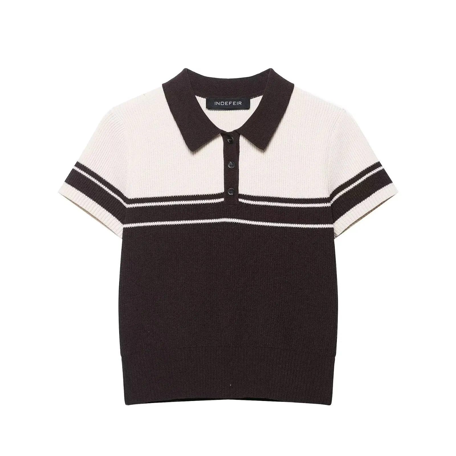 Topenomi Fashion Contrast Color Knitted Pullover Women Summer Lapel Breasted Slim Fit Crop Top Vintage Short Sleeve Sweater New
Topenomi Fashion Contrast Color Knitted Pullover Women Summer Lapel Breasted Slim Fit Crop Top Vintage Short Sleeve Sweater New