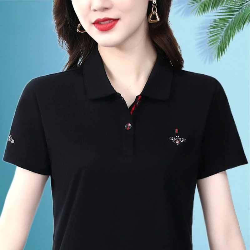 Sweatshirt Women Pulovers Elegant Women's Clothing T-shirts Cotton Shirt Lady Polo Short Sleeve Casual Tops Tees
Sweatshirt Women Pulovers Elegant Women's Clothing T-shirts Cotton Shirt Lady Polo Short Sleeve Casual Tops Tees
