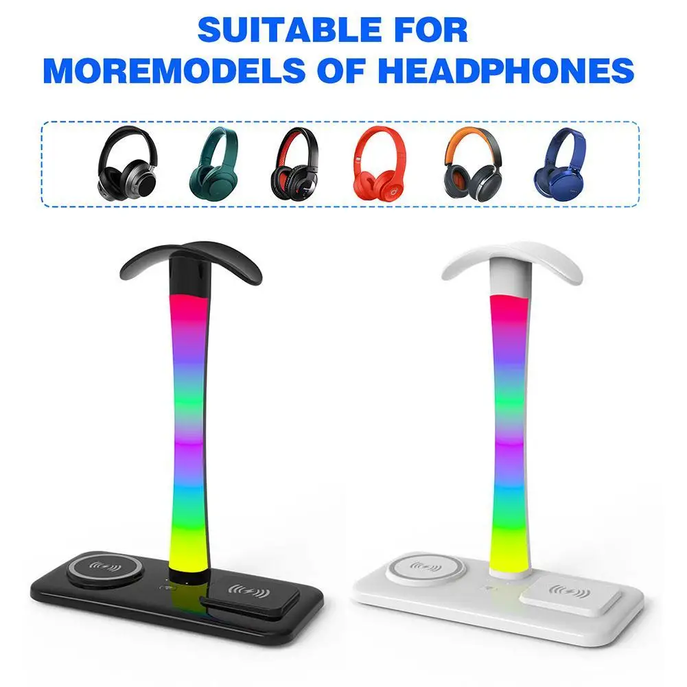 Headphone Stand All In One Wireless Charger LED Ambient Light Gaming Headphone Holder Headset Support Headphone Accessories
Headphone Stand All In One Wireless Charger LED Ambient Light Gaming Headphone Holder Headset Support Headphone Accessories
