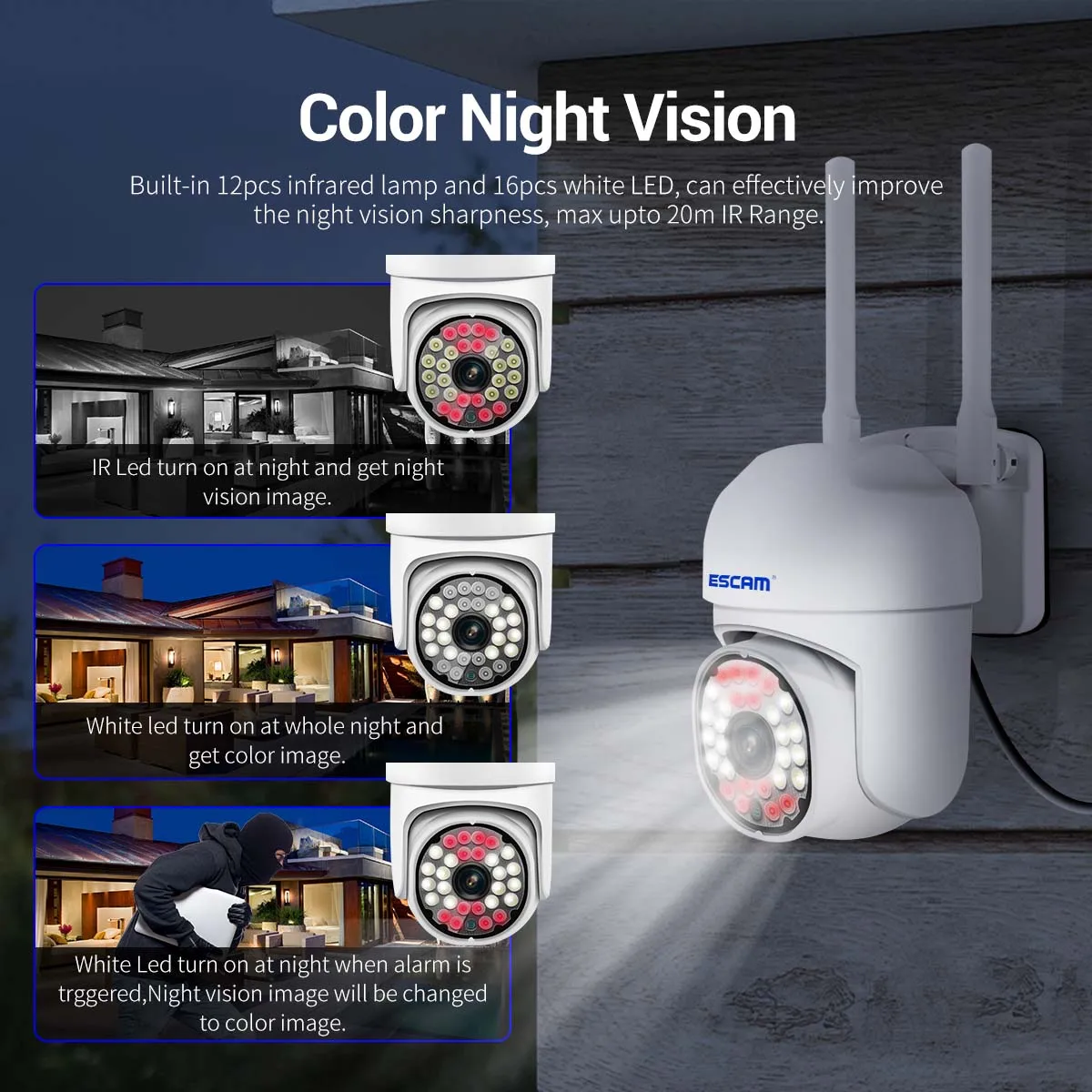 ESCAM PT305 2MP 1080P YiLot APP 2.4G&5G Full Color Wireless PTZ IP Dome Camera AI Humanoid Detection Home Security Baby Monitor
ESCAM PT305 2MP 1080P YiLot APP 2.4G&5G Full Color Wireless PTZ IP Dome Camera AI Humanoid Detection Home Security Baby Monitor