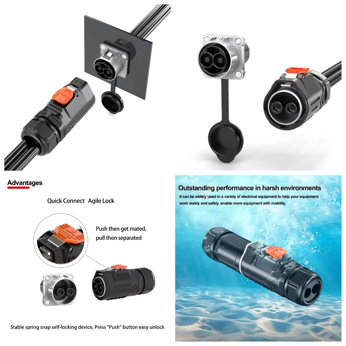 MJ32 IP67 Waterproof Connector 120A High Power Cable Plug for Solar Energy Storage Battery
MJ32 IP67 Waterproof Connector 120A High Power Cable Plug for Solar Energy Storage Battery