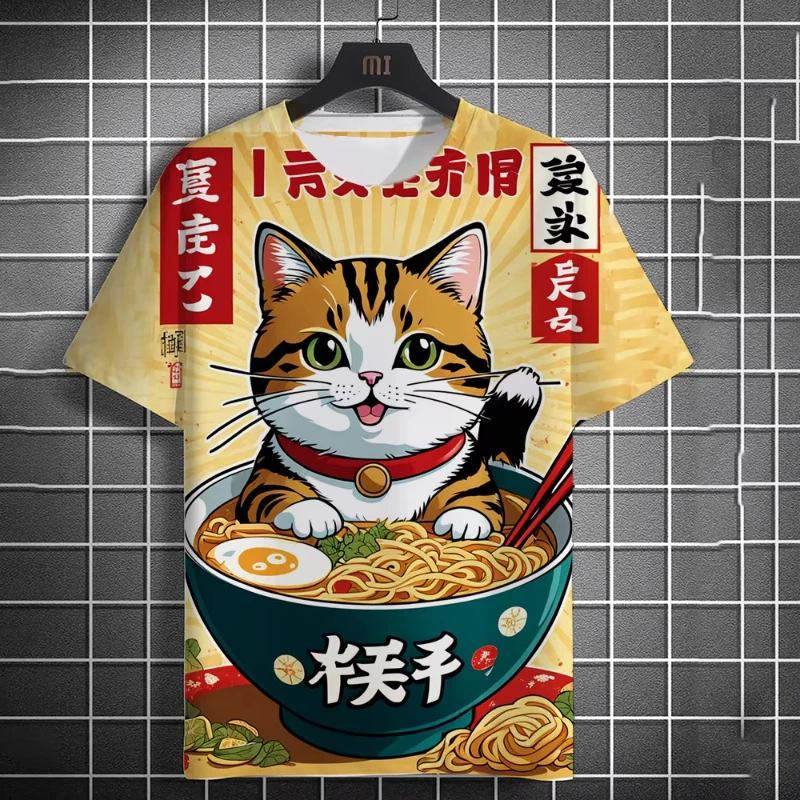 New Summer Men's Fashion Cat Warrior Guard Print Short Sleeve T-Shirt Japanese Style Round Neck Street T-Shirt Unisex Clothing
New Summer Men's Fashion Cat Warrior Guard Print Short Sleeve T-Shirt Japanese Style Round Neck Street T-Shirt Unisex Clothing