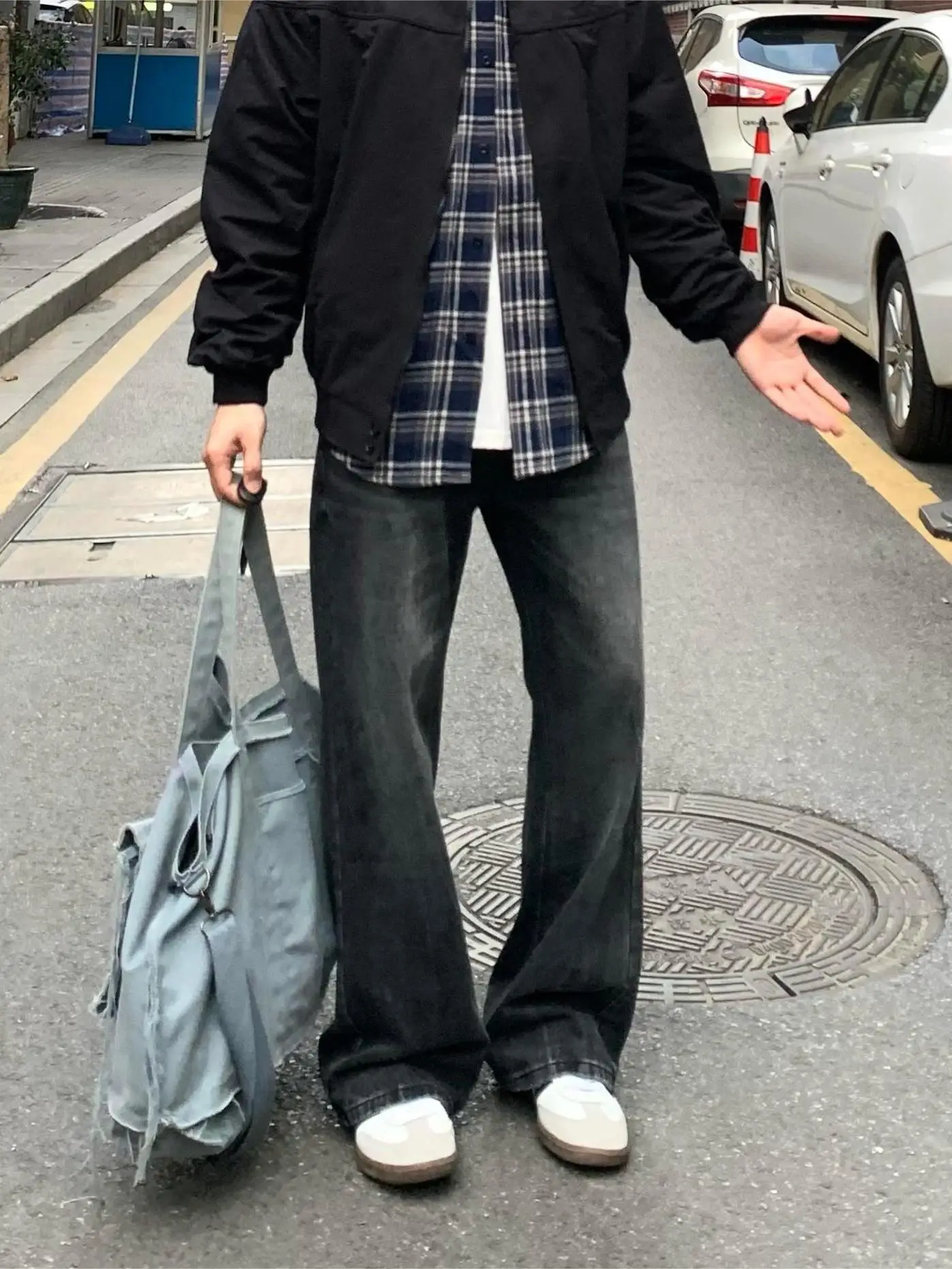 Retro Waed Bla Denim Jeans Men's Straight Leg Micro Flared Slimming Long Trousers Drapey Feel High Street American Sle
Retro Waed Bla Denim Jeans Men's Straight Leg Micro Flared Slimming Long Trousers Drapey Feel High Street American Sle