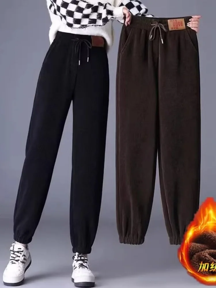 Thiened Fce женские вельветовые брюки брюки с высокой талией осень-зима большие размеры повседневная теплая верхняя одежда брюки
Thiened Fce женские вельветовые брюки брюки с высокой талией осень-зима большие размеры повседневная теплая верхняя одежда брюки