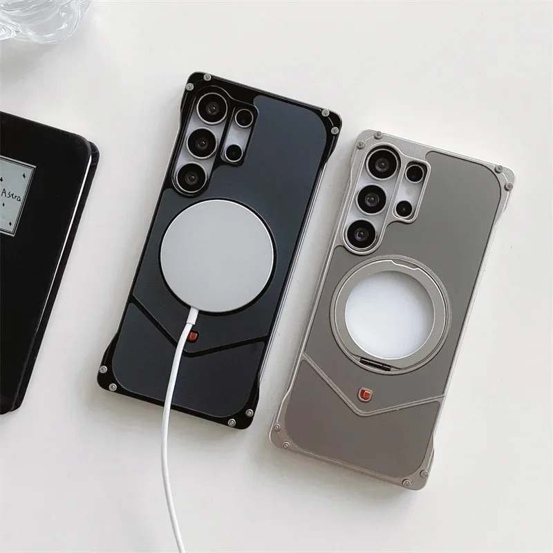 For Sagsafe Magnetic Metal Snap Phone Case For Samsung Galaxy S23 S24 S25 Ultra With Stand Adjustable Frameless Shockproof Cover
For Sagsafe Magnetic Metal Snap Phone Case For Samsung Galaxy S23 S24 S25 Ultra With Stand Adjustable Frameless Shockproof Cover