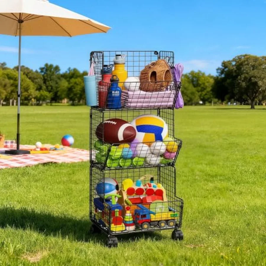 Sonyabecca Outdoor Toy Storage Basket Play Kitchen Organizer with 5 S-Hooks 3 Tier Rolling Storage Cart Garage Pantry Floor Sna
Sonyabecca Outdoor Toy Storage Basket Play Kitchen Organizer with 5 S-Hooks 3 Tier Rolling Storage Cart Garage Pantry Floor Sna