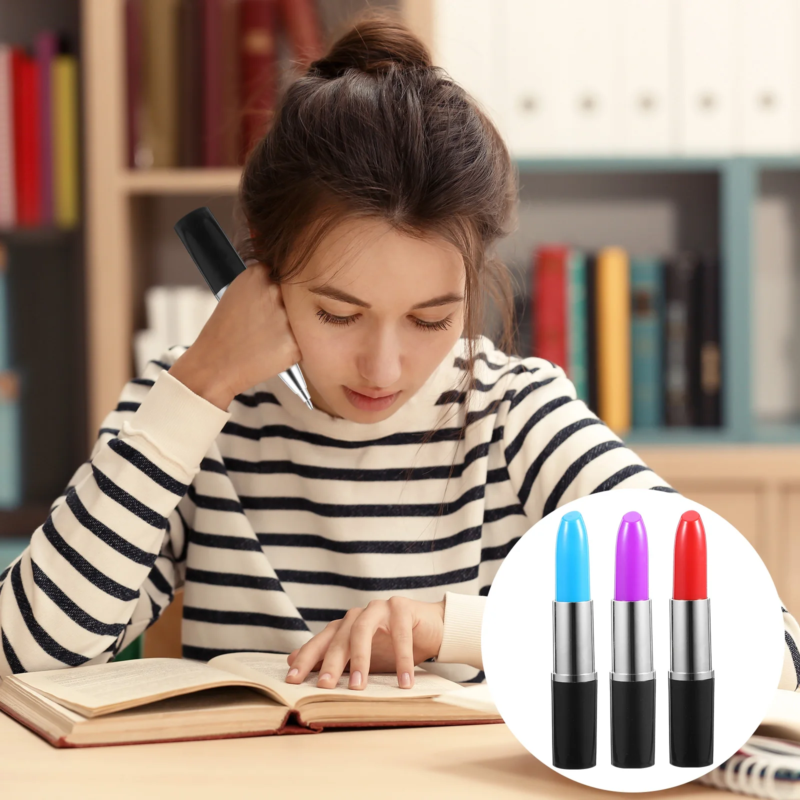 24 Pcs Lipstick Pen Smooth Writing Ballpoint Cute Cartoon Style Pens Classroom Reward Random Color
24 Pcs Lipstick Pen Smooth Writing Ballpoint Cute Cartoon Style Pens Classroom Reward Random Color