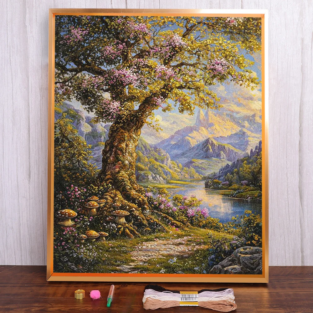 Scenery Tree By River Printed 11CT Cross-Stitch Set Embroidery Knitting Handicraft Handiwork Hobby Design Stamped For Adults
Scenery Tree By River Printed 11CT Cross-Stitch Set Embroidery Knitting Handicraft Handiwork Hobby Design Stamped For Adults