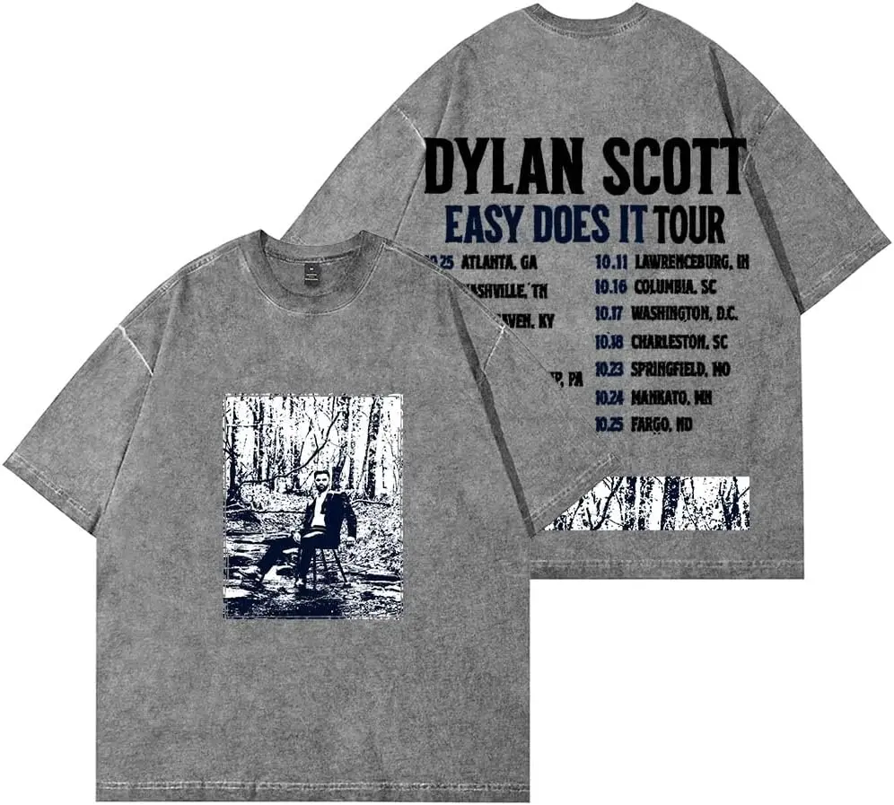 Dylan Scott Easy Does It Tour Merch Vintage Wash T-Shirts Cotton Short Sleeve Women Men Fashion Streetwear Tee
Dylan Scott Easy Does It Tour Merch Vintage Wash T-Shirts Cotton Short Sleeve Women Men Fashion Streetwear Tee