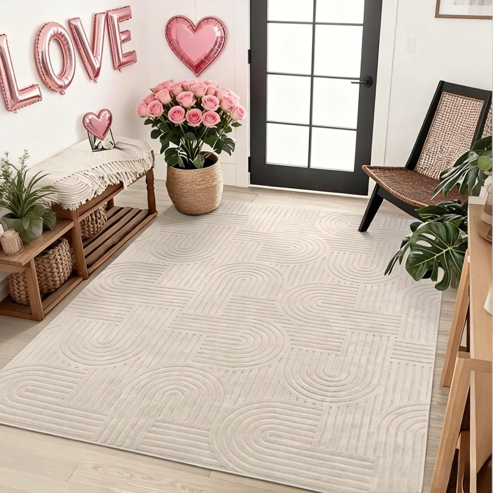 High-Low Pile Textured Area Rug Non Slip Washable Modern Geometric Rug Stain Resistant Contemporary Carpet For Living Room Bedroom Dining Room, Beige
High-Low Pile Textured Area Rug Non Slip Washable Modern Geometric Rug Stain Resistant Contemporary Carpet For Living Room Bedroom Dining Room, Beige