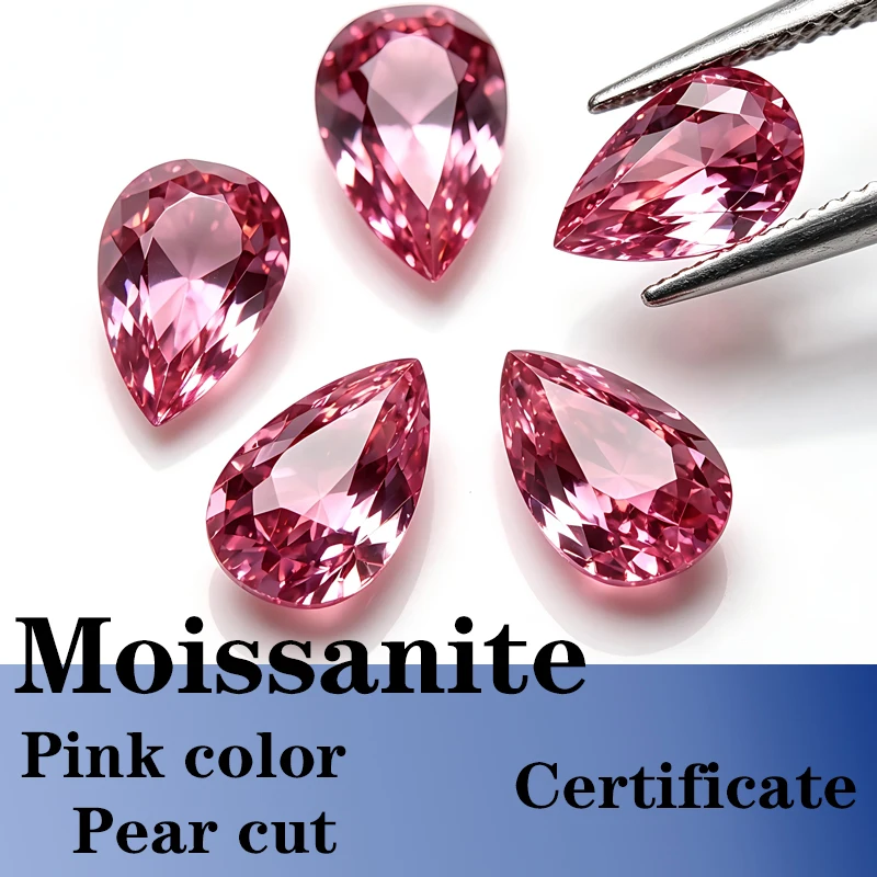 Pear Cut Pink Color Moissanite Synthetic Gemstone with Certificate Multiple Colors Available
Pear Cut Pink Color Moissanite Synthetic Gemstone with Certificate Multiple Colors Available
