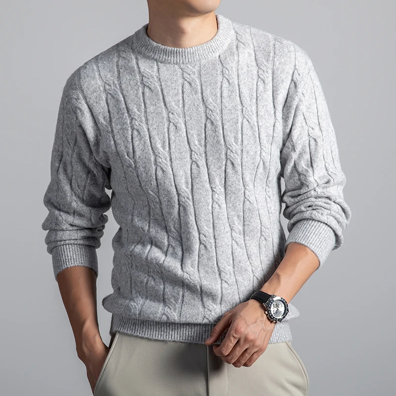 Высококачественный повседневный вязаный свитер для мужчин, осень-зима, деловые свитера с длинными рукавами и круглым вырезом, уличная мужская одежда 2025
Высококачественный повседневный вязаный свитер для мужчин, осень-зима, деловые свитера с длинными рукавами и круглым вырезом, уличная мужская одежда 2025