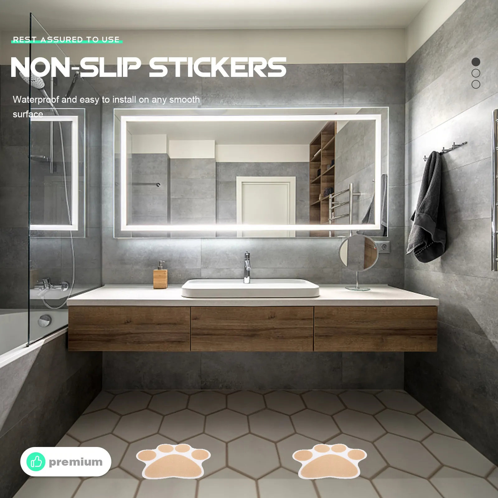 Набор из 1 наклейки-стикера для ванной с рисунком собачьих лапок, водонепроницаемый, противоскользящий, для пола в ванной и лестниц
Набор из 1 наклейки-стикера для ванной с рисунком собачьих лапок, водонепроницаемый, противоскользящий, для пола в ванной и лестниц