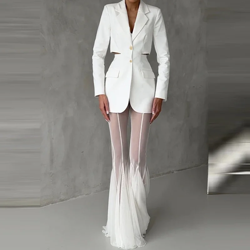 Elegant High Waist Slim Straight Trousers Sexy See Through Mesh Flare Pants for Women Summer Solid Commute Lady Long Pants Mujer
Elegant High Waist Slim Straight Trousers Sexy See Through Mesh Flare Pants for Women Summer Solid Commute Lady Long Pants Mujer