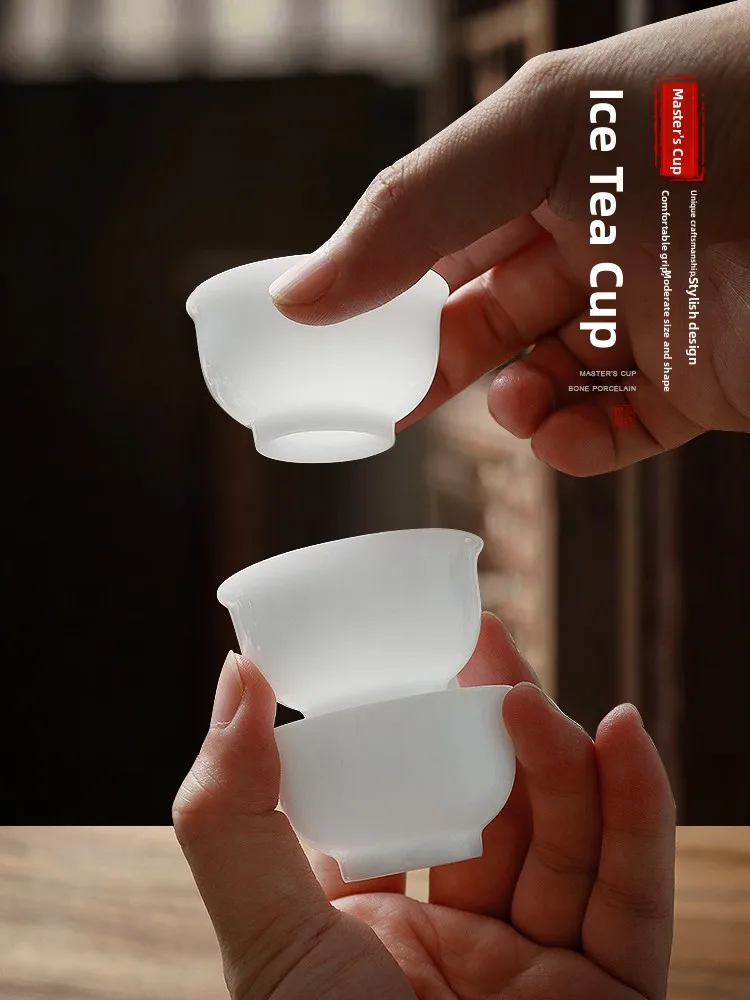 Premium Ice Jade Porcelain Tea Cup Chinese Style Gongfu Tea Drinking Cup Translucent High Quality White Dehua Handmade
Premium Ice Jade Porcelain Tea Cup Chinese Style Gongfu Tea Drinking Cup Translucent High Quality White Dehua Handmade