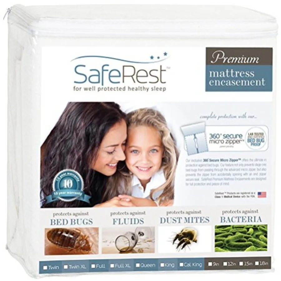 Zippered Mattress Protector - Premium 9-12 Inch Waterproof Mattress Cover for Bed - Breathable, Noiseless Washable Mattress Enc
Zippered Mattress Protector - Premium 9-12 Inch Waterproof Mattress Cover for Bed - Breathable, Noiseless Washable Mattress Enc