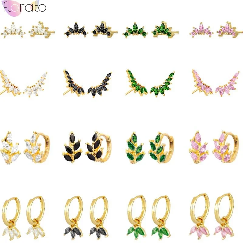 925 Sterling Silver Needle Colorful Crystal Flower/Leaf Hoop Earrings For Women Light Luxury Wings Stud Earrings Fashion Jewelry
925 Sterling Silver Needle Colorful Crystal Flower/Leaf Hoop Earrings For Women Light Luxury Wings Stud Earrings Fashion Jewelry
