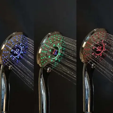 LED Shower Head Digital Temperature Control 3 Colors Mode Shower Sprayer Water Saving Shower Filter with LED Light Shower Save