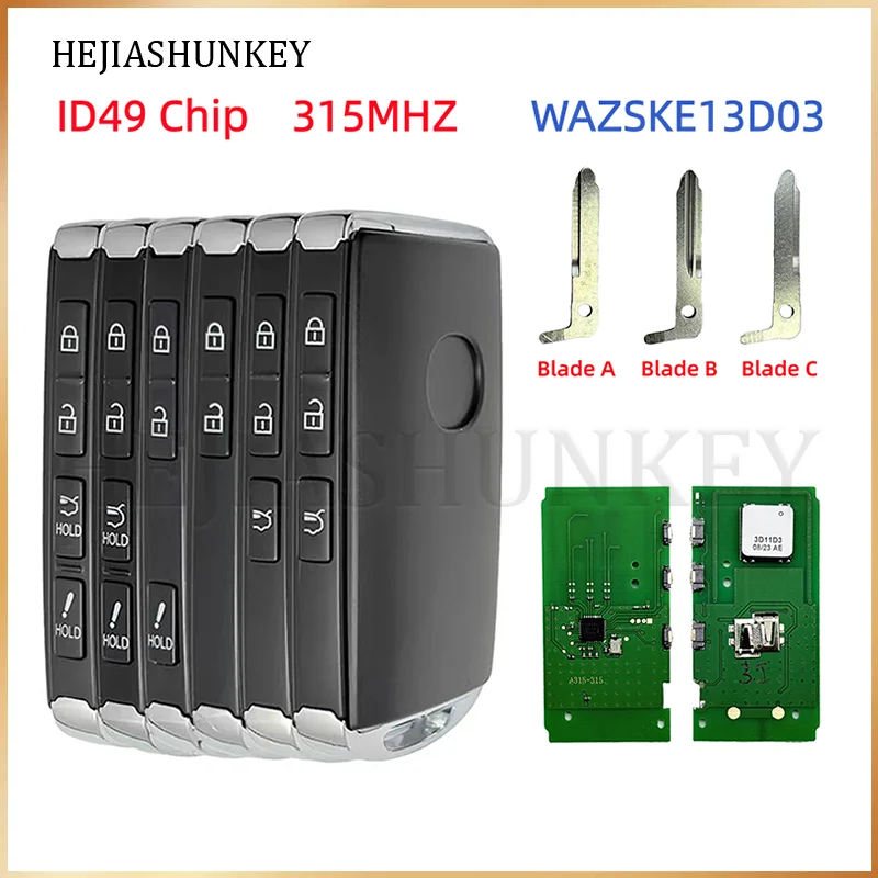 WAZSKE13D03 315MHz ID49 Chip Replacement Smart Remote Key Fob For Mazda 3 6 CX-5 CX-3 CX-4 CX-9 CX-50 CX-90 MX-5 MIATA Axela
WAZSKE13D03 315MHz ID49 Chip Replacement Smart Remote Key Fob For Mazda 3 6 CX-5 CX-3 CX-4 CX-9 CX-50 CX-90 MX-5 MIATA Axela