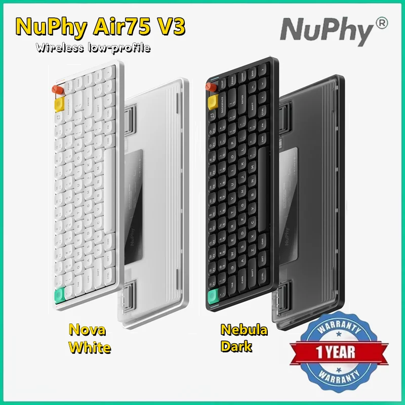 NuPhy Air75 V3 Hot Swappable Wireless Mechanical Keyboard 84 Keys 75% Custom Low Profile Keyboard with Knob RGB Gasket Mounted
NuPhy Air75 V3 Hot Swappable Wireless Mechanical Keyboard 84 Keys 75% Custom Low Profile Keyboard with Knob RGB Gasket Mounted
