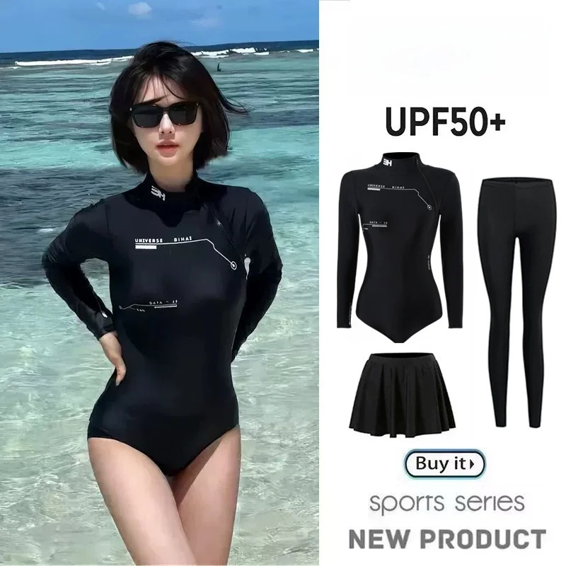 Ins Style Women's One-Piece Swimsuit Long Sleeve Diver Suit Nylon Material Ideal for Scuba Diving And Surfing Water Activities
Ins Style Women's One-Piece Swimsuit Long Sleeve Diver Suit Nylon Material Ideal for Scuba Diving And Surfing Water Activities