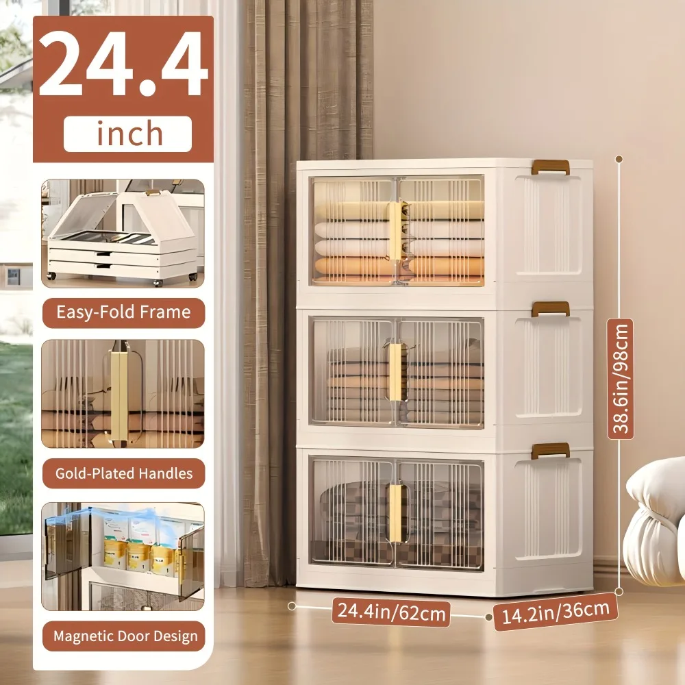29.2" Wide Extra Large Storage Cabinet - 3/4/5 Tier Plastic Storage Bins with Lids, Collapsible Stackable Containers with Wheels
29.2" Wide Extra Large Storage Cabinet - 3/4/5 Tier Plastic Storage Bins with Lids, Collapsible Stackable Containers with Wheels