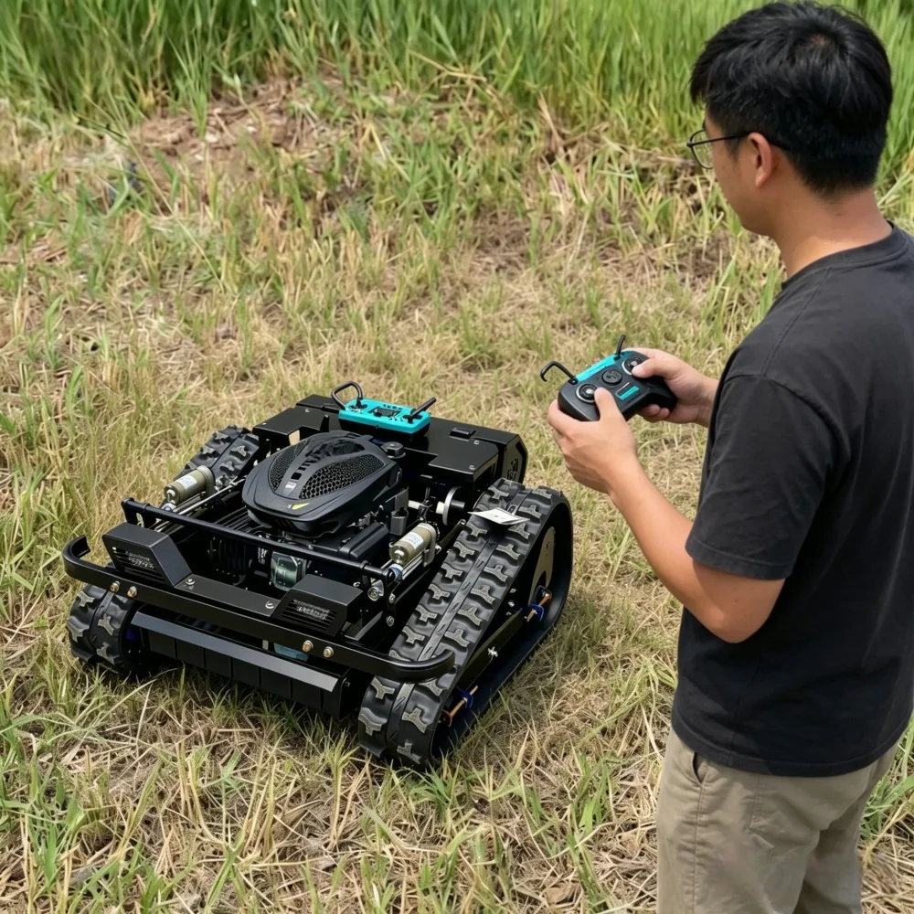 Crawler lawn mower robot fully automatic remote control lawn mowing farm orchard
Crawler lawn mower robot fully automatic remote control lawn mowing farm orchard