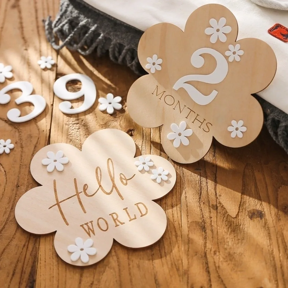 Calendar Newborn Growth Commemorative Card Wooden Photo Props Baby Milestones Card 1-12 Month Flower
Calendar Newborn Growth Commemorative Card Wooden Photo Props Baby Milestones Card 1-12 Month Flower