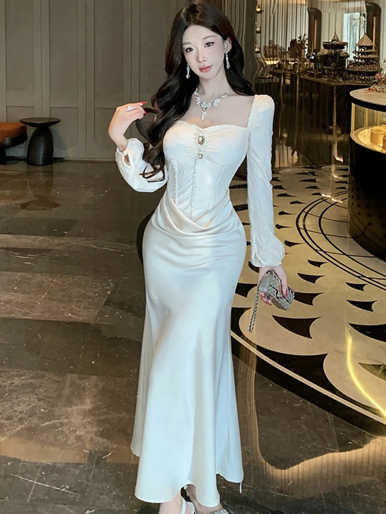Fashion Patchwork Lace Diamonds Luxury Women's Clothing Spring Autumn Elegant Evening Dress 2026 Korean Vintage Festival Dresses
Fashion Patchwork Lace Diamonds Luxury Women's Clothing Spring Autumn Elegant Evening Dress 2026 Korean Vintage Festival Dresses