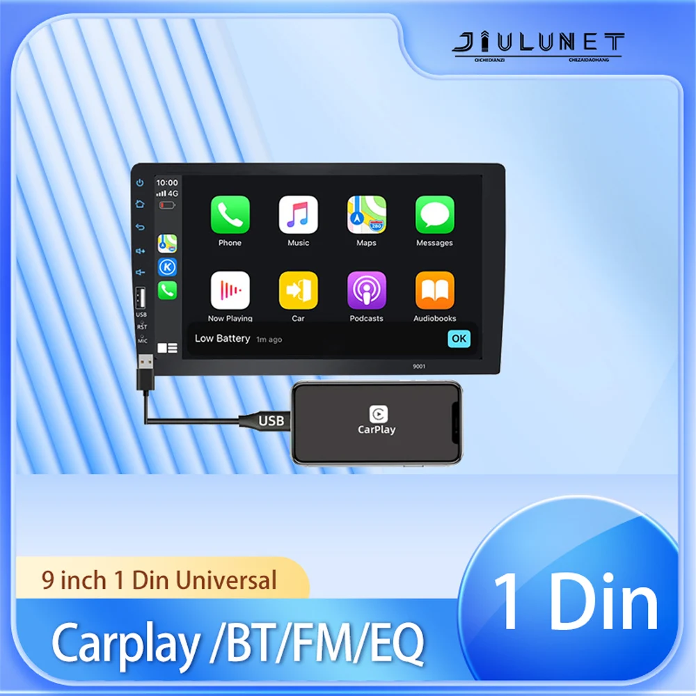 JIULUNET Car Radio 1 din Carplay 9 inch Touch Screen Multimedia Video Player Bluetooth USB Audio System Auto MP5
JIULUNET Car Radio 1 din Carplay 9 inch Touch Screen Multimedia Video Player Bluetooth USB Audio System Auto MP5