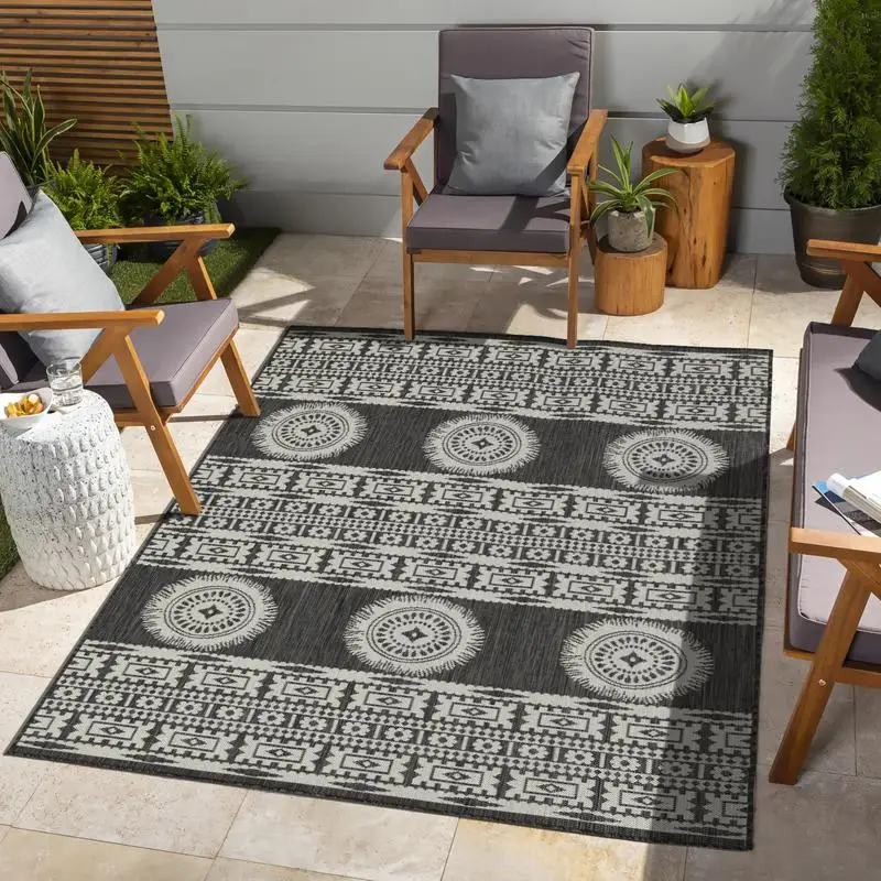 Anthracite 7 ft 10 in x 10 ft 3 in Indoor Outdoor Area Rug - Durable, Stylish for Home and Patio Decor
Anthracite 7 ft 10 in x 10 ft 3 in Indoor Outdoor Area Rug - Durable, Stylish for Home and Patio Decor