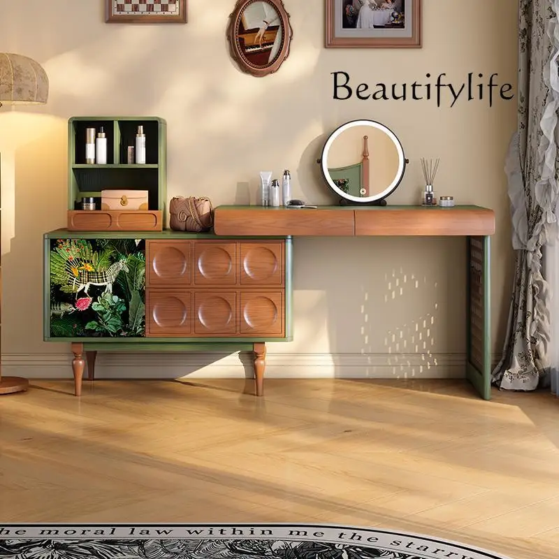 French retro bedroom chest integrated solid wood dresser medium ancient style lamp makeup mirror
French retro bedroom chest integrated solid wood dresser medium ancient style lamp makeup mirror