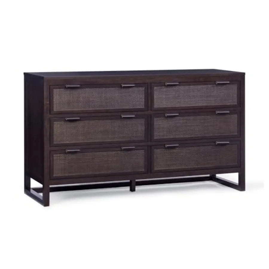 Hatteras 55'' W 6-Drawer Dresser with Rattan Inset Panels, Solid Pine Wood Frame and Acacia Veneer Plus Anti-Tip Kit Included,
Hatteras 55'' W 6-Drawer Dresser with Rattan Inset Panels, Solid Pine Wood Frame and Acacia Veneer Plus Anti-Tip Kit Included,
