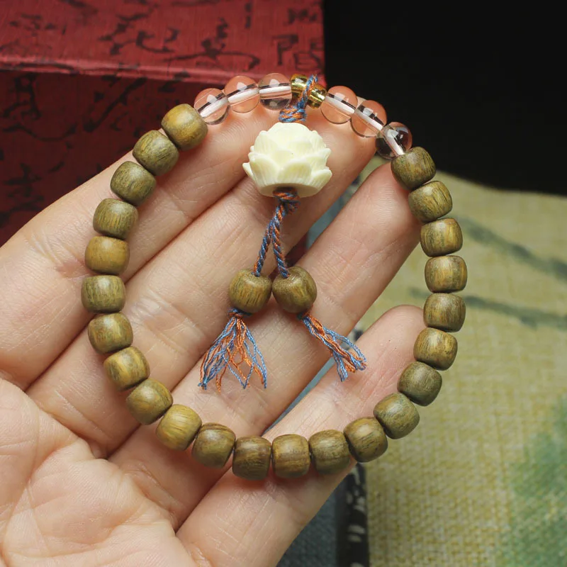 Green Sandalwood Apple Beads 6*7 Minimalist Bracelet with White Lotus Tassel for Women DIY Jewelry Gifts
Green Sandalwood Apple Beads 6*7 Minimalist Bracelet with White Lotus Tassel for Women DIY Jewelry Gifts