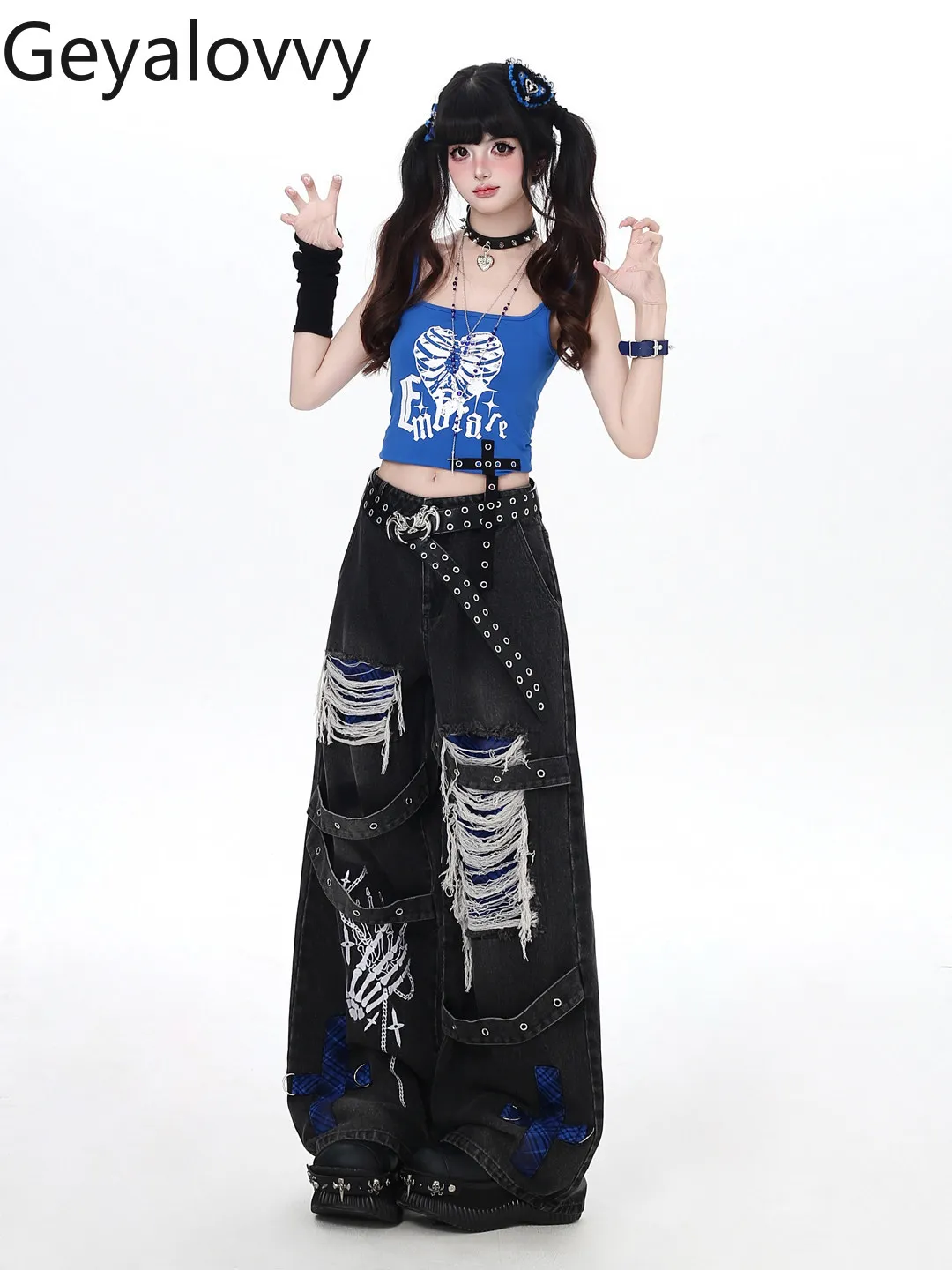 Punk Y2k Style Punk Ripped Jeans Retro Distressed Washed Denim Pants Summer Autumn 2026 New Fashion Women's Casual Trousers
Punk Y2k Style Punk Ripped Jeans Retro Distressed Washed Denim Pants Summer Autumn 2026 New Fashion Women's Casual Trousers