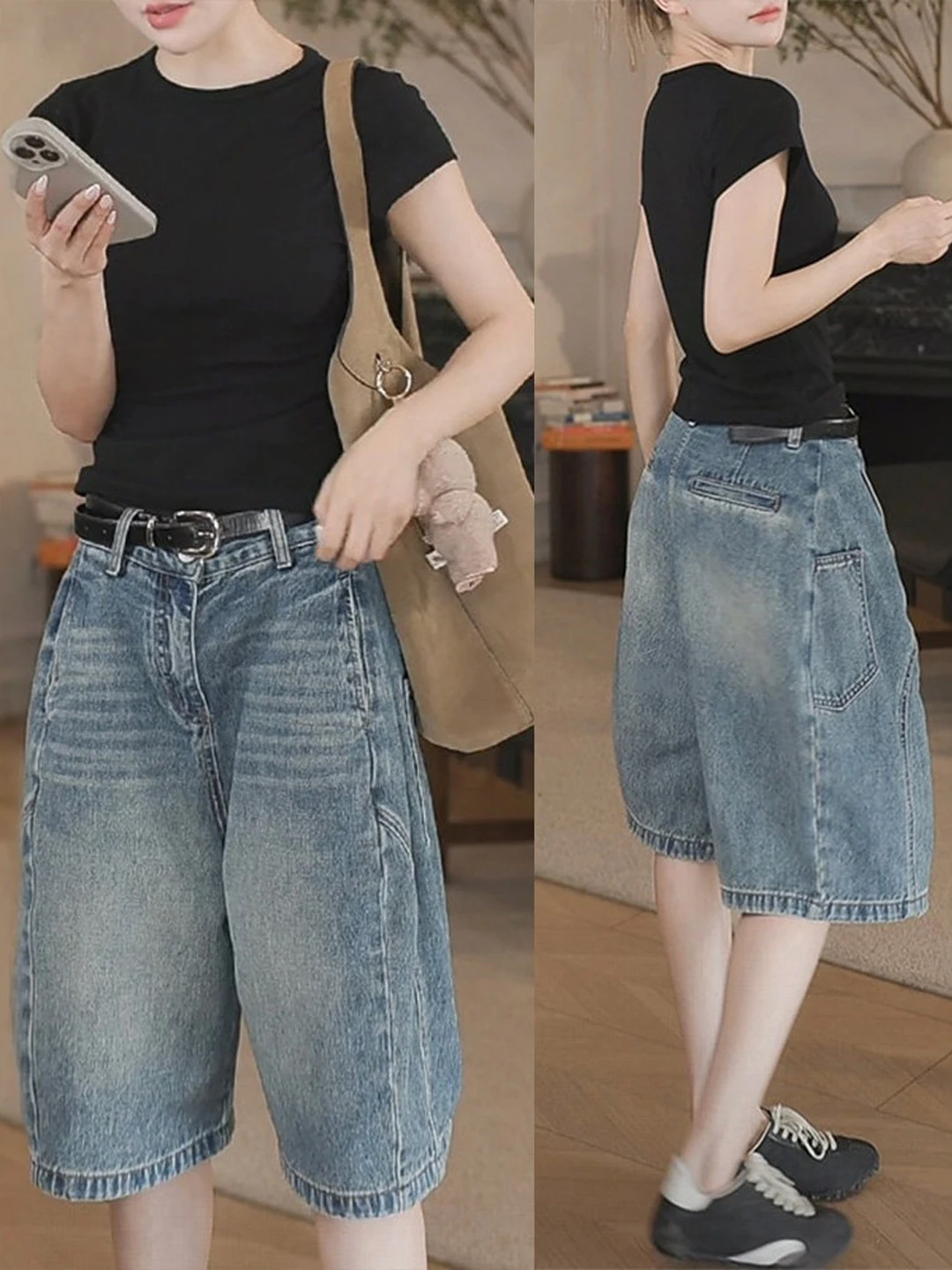 American Retro High Waist Jeans Shorts Women Summer Large Size Loose Slimming Casual Wide Leg Shorts Commute Style
American Retro High Waist Jeans Shorts Women Summer Large Size Loose Slimming Casual Wide Leg Shorts Commute Style