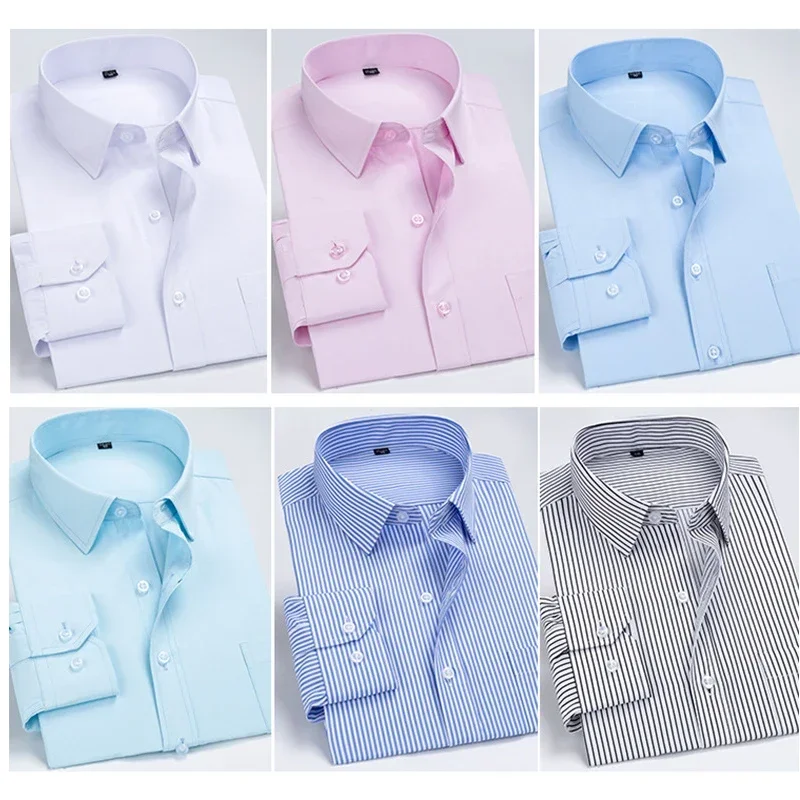 New Men's Business Striped Shirt, Korean Style Slim Fit Suit Interview Shirt, Long-Sleeved Shirt In Pure White, Plus Size M-6XL
New Men's Business Striped Shirt, Korean Style Slim Fit Suit Interview Shirt, Long-Sleeved Shirt In Pure White, Plus Size M-6XL
