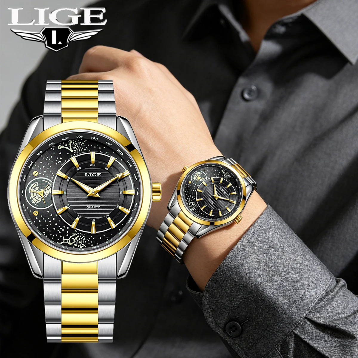 LIGE Top Business Men's Watches Stainless Steel Waterproof Luminous Man Watch Date Week Quartz Casual Fashion Men Wristwatch
LIGE Top Business Men's Watches Stainless Steel Waterproof Luminous Man Watch Date Week Quartz Casual Fashion Men Wristwatch