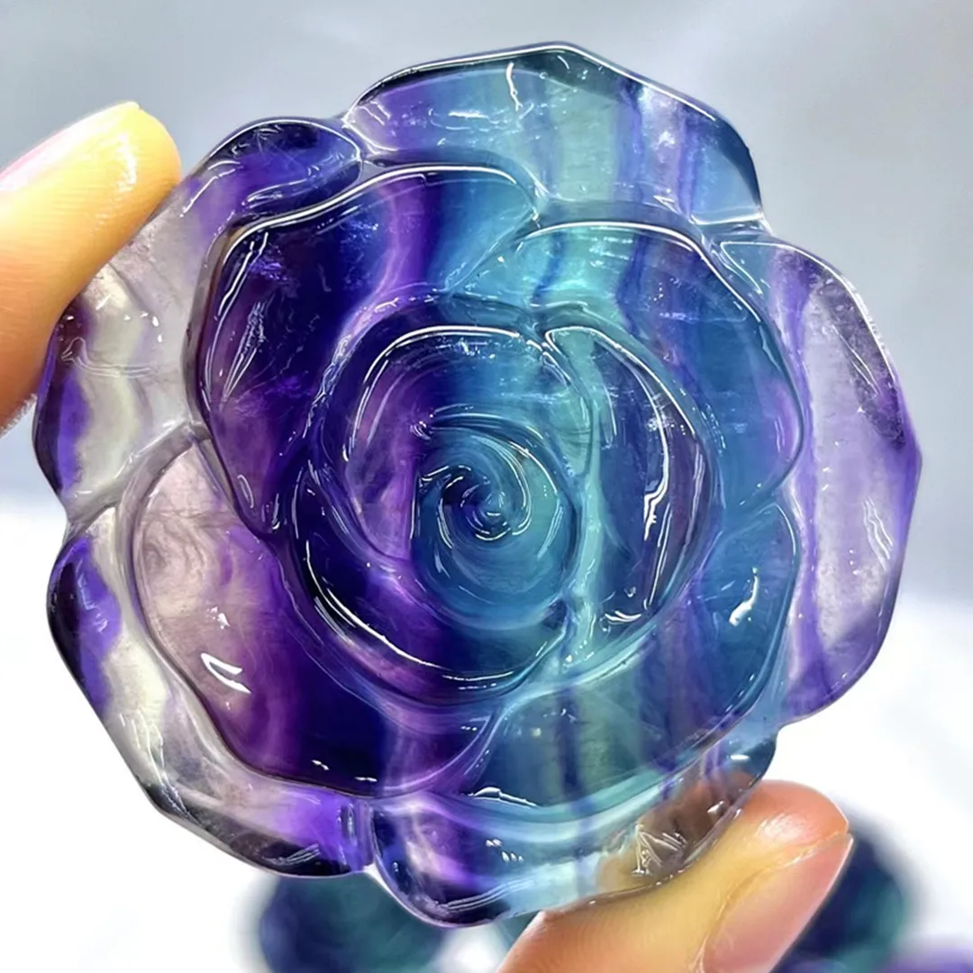 1 Pc Natural Stone Rainbow Fluorite Rose Flower Crystal Carved Plant Flower Handmade Crystal Craft Home Decoration Ornament
1 Pc Natural Stone Rainbow Fluorite Rose Flower Crystal Carved Plant Flower Handmade Crystal Craft Home Decoration Ornament