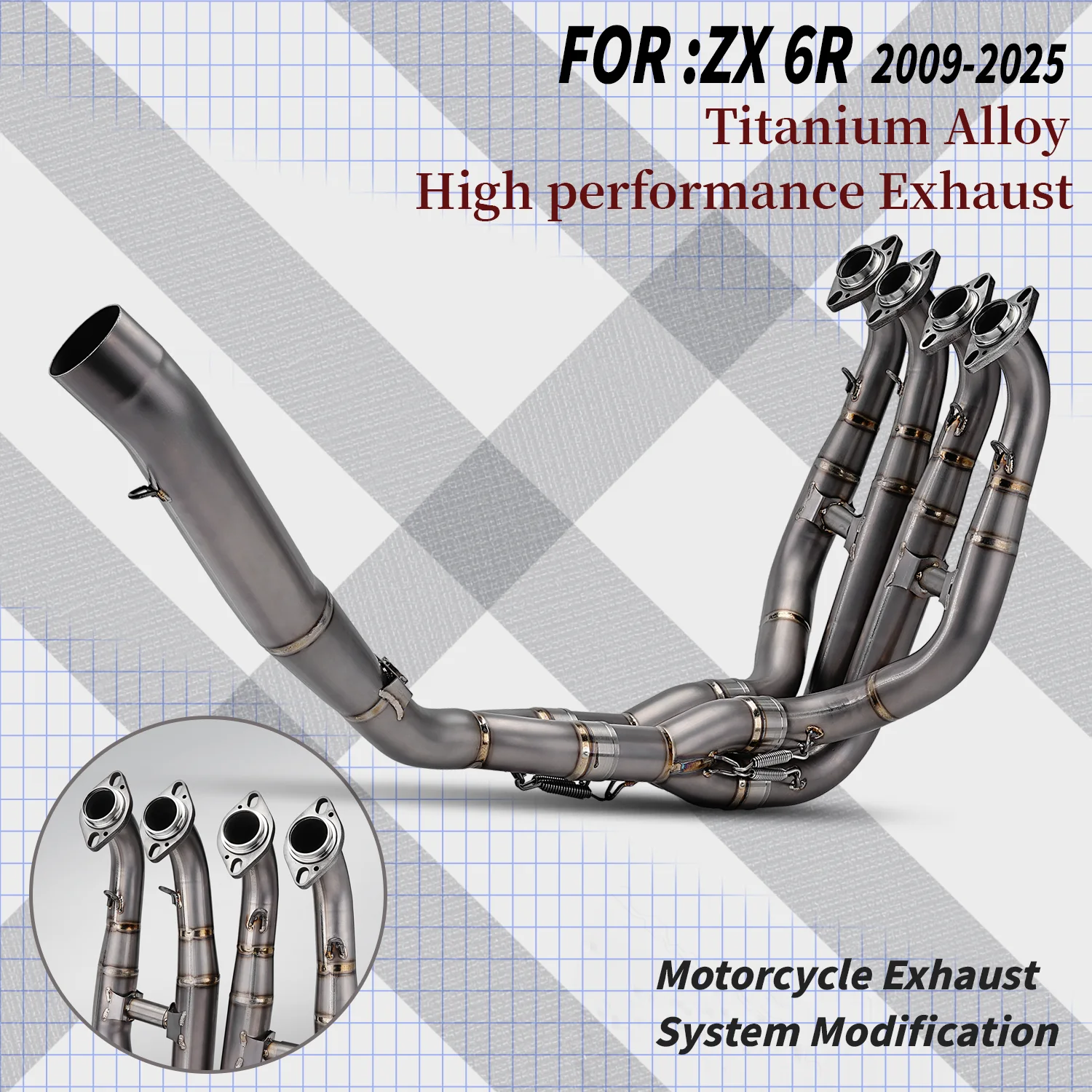 AB MOTO For ZX6R Motorcycle Exhaust Pipe Modification Arro Ti. Alloy 60mm Caliber Front Mid Section Silver for ZX6R
AB MOTO For ZX6R Motorcycle Exhaust Pipe Modification Arro Ti. Alloy 60mm Caliber Front Mid Section Silver for ZX6R
