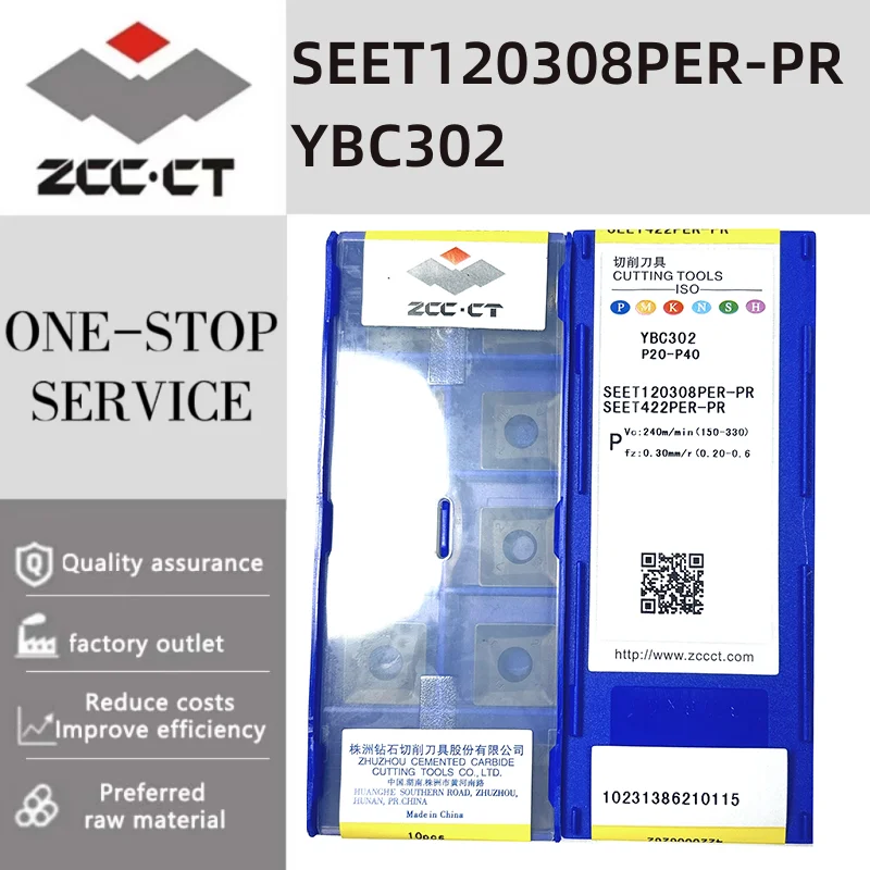 ZCC.CT SEET120308PER-PR YBC302/YBG202/YBG302/YBG102/YBD152/YBD252/YBM251/YBM351 Original CNC insert turning tool
ZCC.CT SEET120308PER-PR YBC302/YBG202/YBG302/YBG102/YBD152/YBD252/YBM251/YBM351 Original CNC insert turning tool