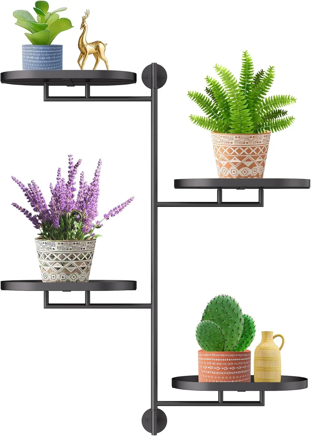 4-Tier Rotating Wall Plant Stand Indoor Black Metal Floating Shelves for Window, No Assembly Required
4-Tier Rotating Wall Plant Stand Indoor Black Metal Floating Shelves for Window, No Assembly Required