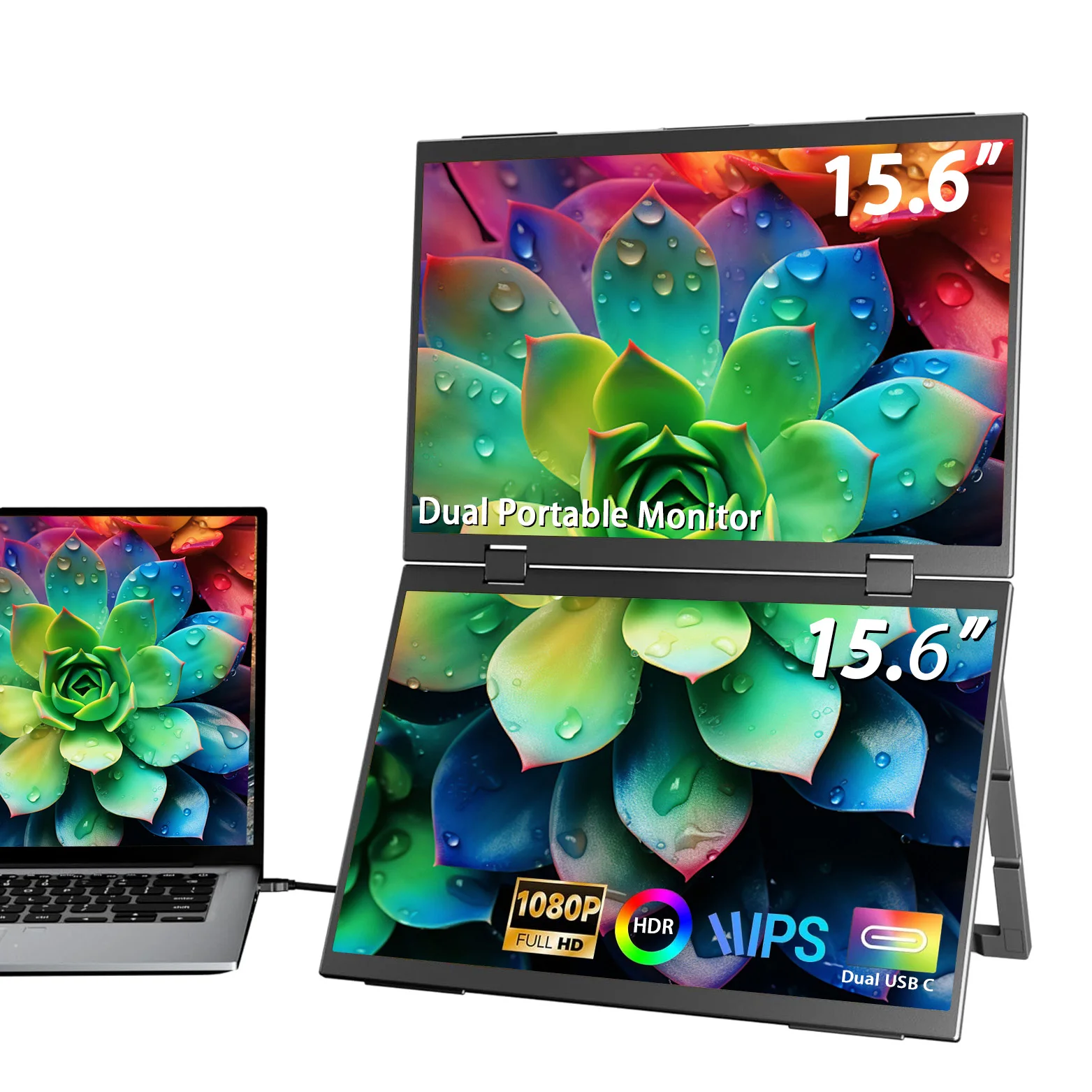 15.6" Dual Portable Monitor 1080P Laptop Expand Screen Extender Folding Stacked Gaming Dual Monitors for Laptop PC Windows Mac
15.6" Dual Portable Monitor 1080P Laptop Expand Screen Extender Folding Stacked Gaming Dual Monitors for Laptop PC Windows Mac