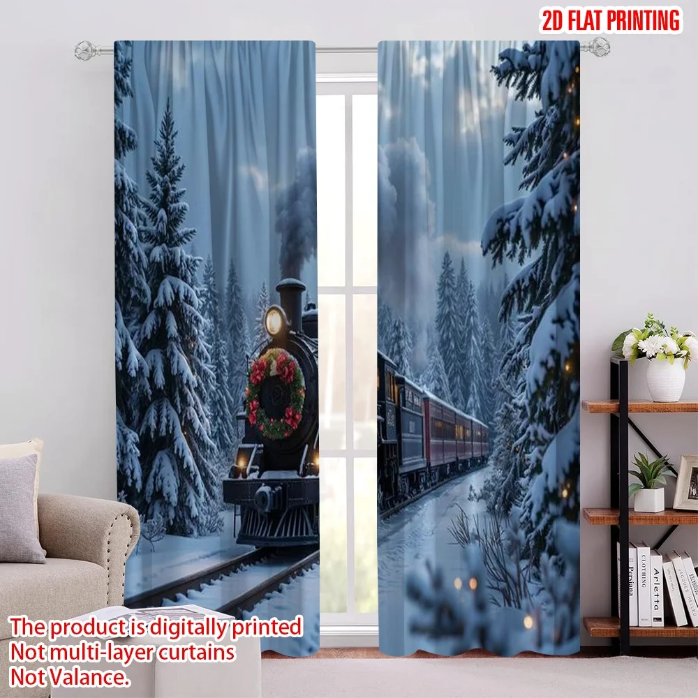 2pcs 2D flat printing Merry Christmas Scene Curtains Vintage steam locomotive Christmas Polyester Fabric Without Electricity
2pcs 2D flat printing Merry Christmas Scene Curtains Vintage steam locomotive Christmas Polyester Fabric Without Electricity