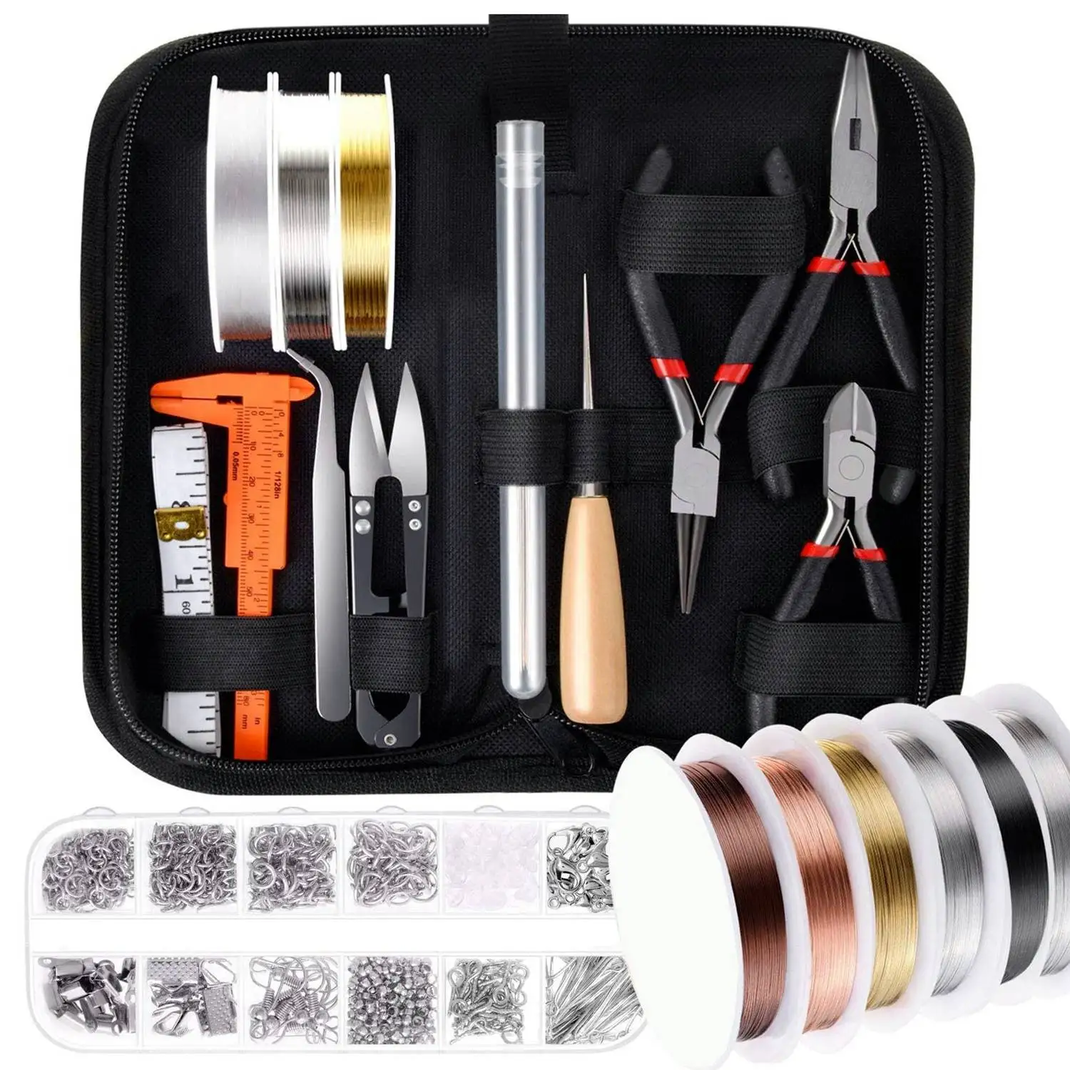 Jewelry Making Supplies Kit with Beading Tools, Jewelry Wire and Jewelry Findings for Jewelry Repair and Craft
Jewelry Making Supplies Kit with Beading Tools, Jewelry Wire and Jewelry Findings for Jewelry Repair and Craft