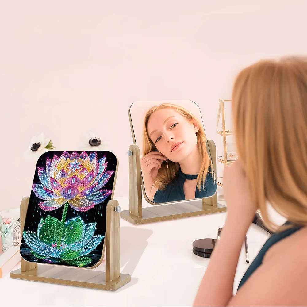 DIY Lotus Diamond Painting Kit Rotatable Mirror w Diamond Painting Jewelry Box
DIY Lotus Diamond Painting Kit Rotatable Mirror w Diamond Painting Jewelry Box