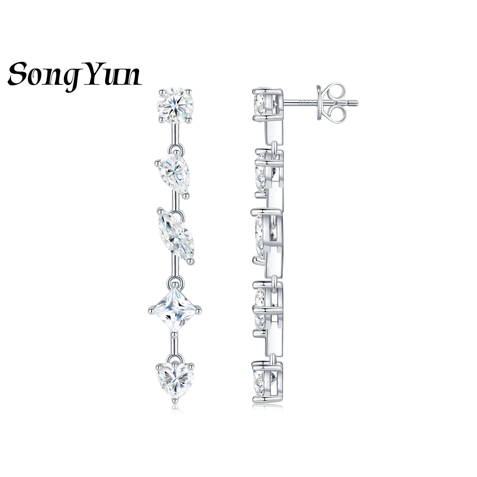 SONGYUN Brand Jewelry 925 Sterling Silver Earrings Moissanite Diamond Stud Office for Fiancee Rhodium Plated SYT Patent Earring
SONGYUN Brand Jewelry 925 Sterling Silver Earrings Moissanite Diamond Stud Office for Fiancee Rhodium Plated SYT Patent Earring