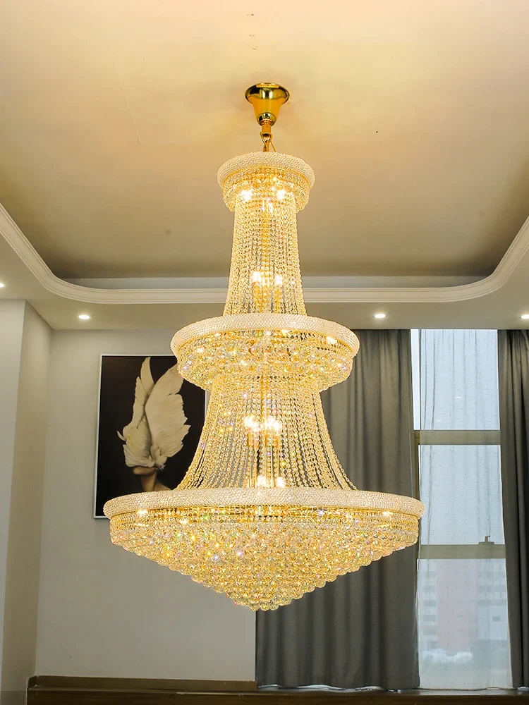 Luxury Living Room Crystal Chandelier Staircase European-Style Large Chrome Chandelier Hotel Lobby Villa High Ceiling Lighting
Luxury Living Room Crystal Chandelier Staircase European-Style Large Chrome Chandelier Hotel Lobby Villa High Ceiling Lighting